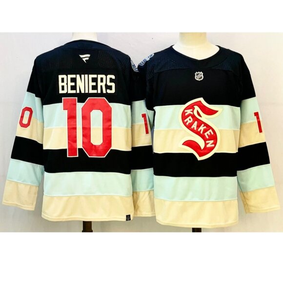 Mens Matty Beniers Deep Sea Blue Stitched Jersey